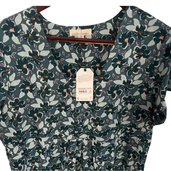 Seasalt Cornwall Seed Packet Floral Green Dress NWT US 20 - Picture 2 of 4
